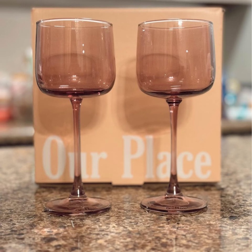 Our Place Pink Wine Glass Set - Picture 2 of 4